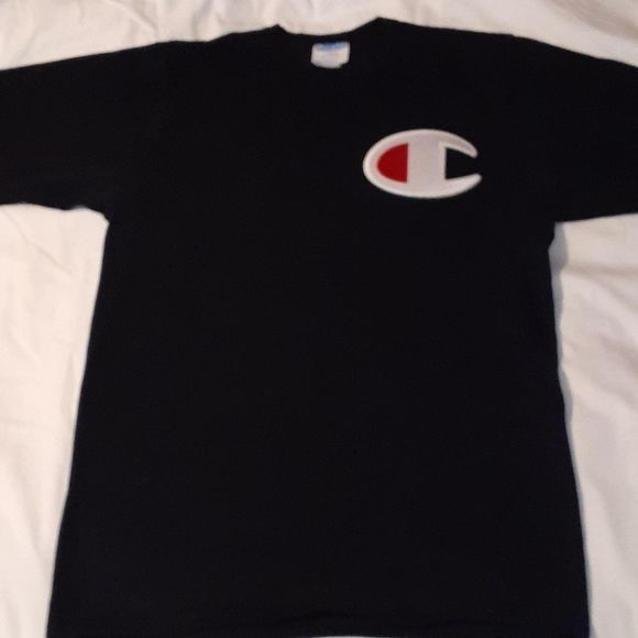 Champion Heritage Big‎ C Patch Black T-Shirt Large - Picture 2 of 5